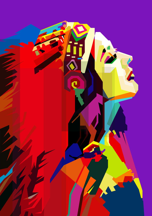 Apache Woman Pop Art WPAP