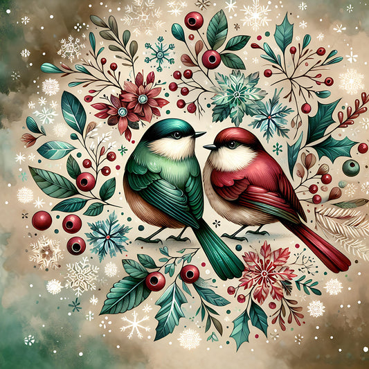 Winter Christmas Birds 