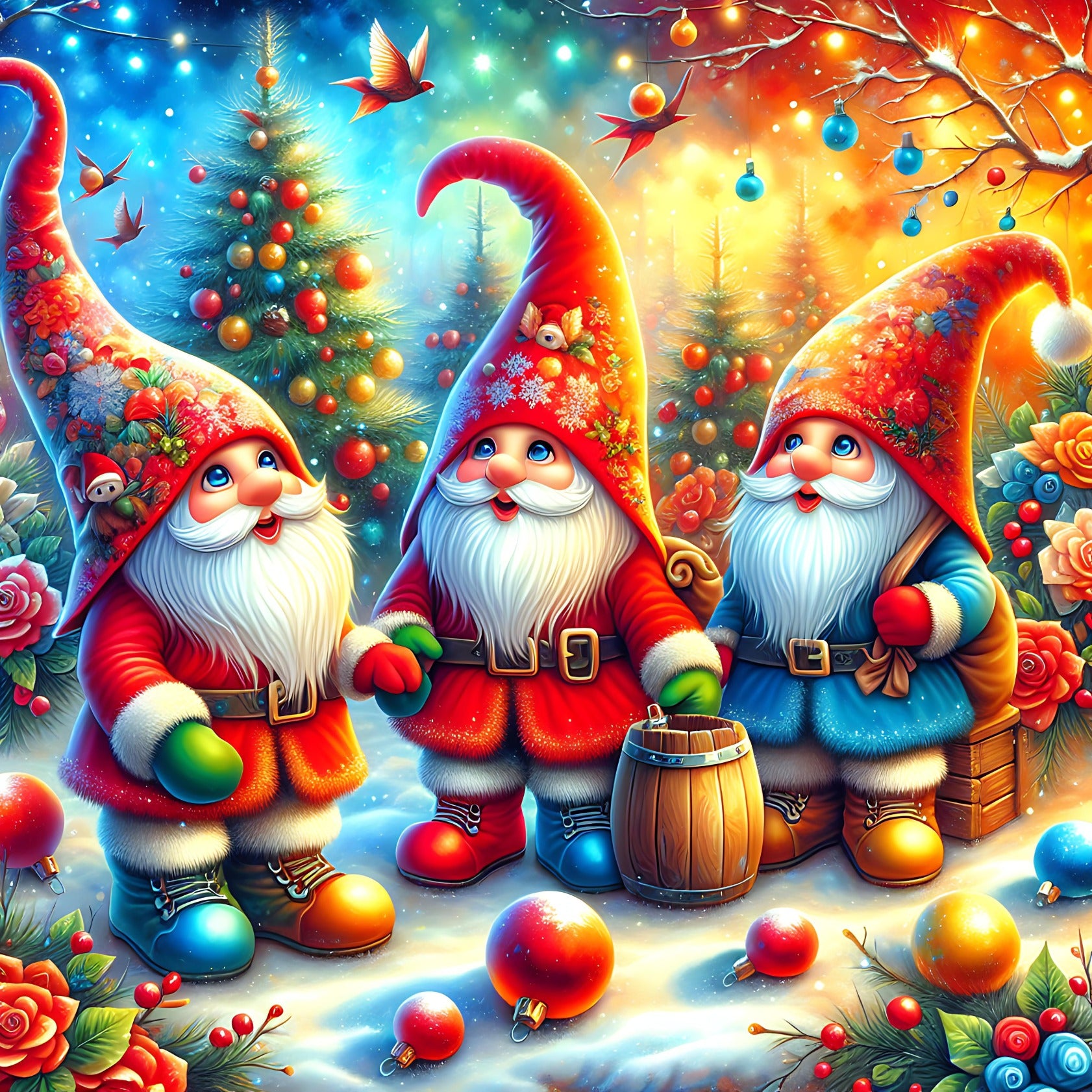 Three gnome and christmas
