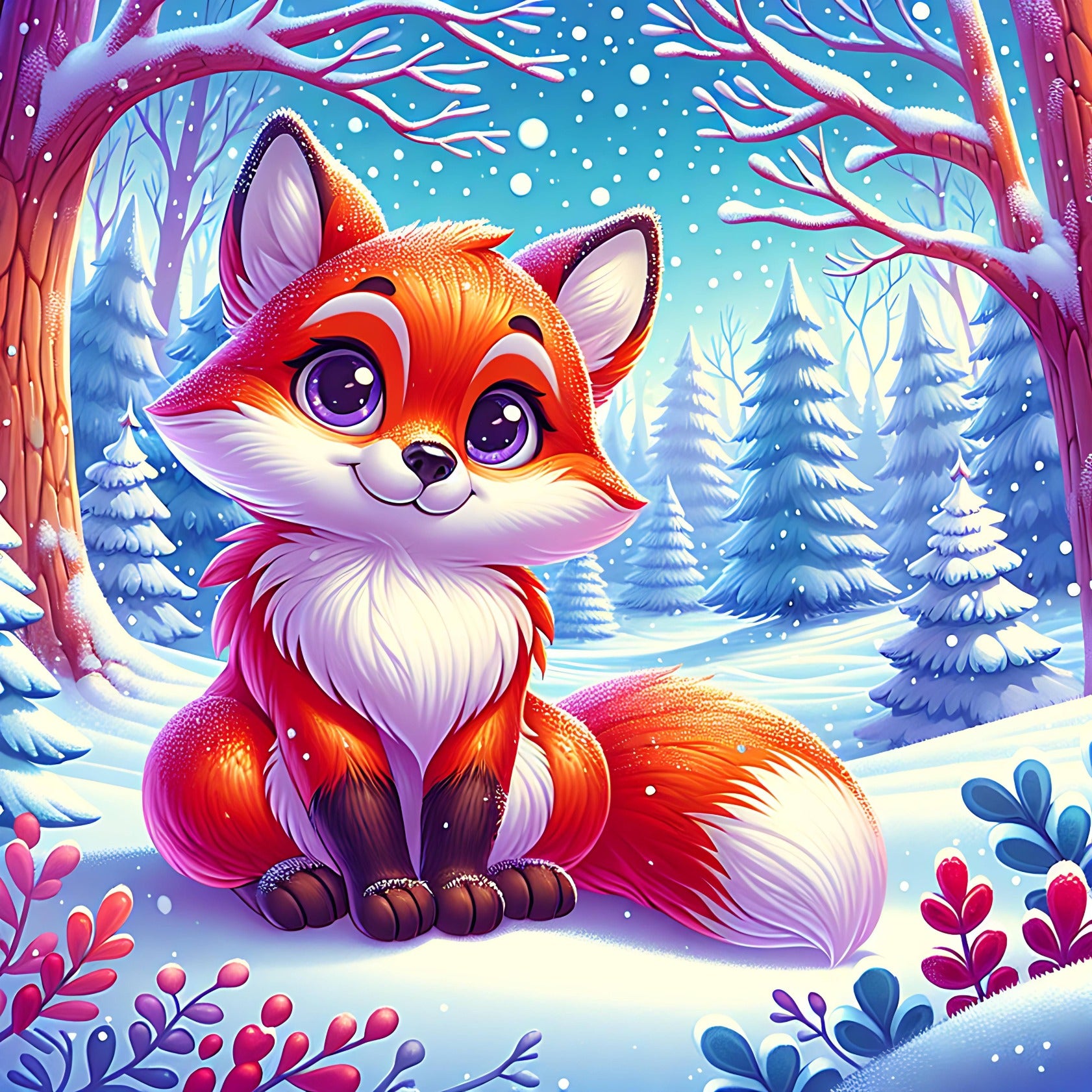 Fox in Winter Wonderland Art