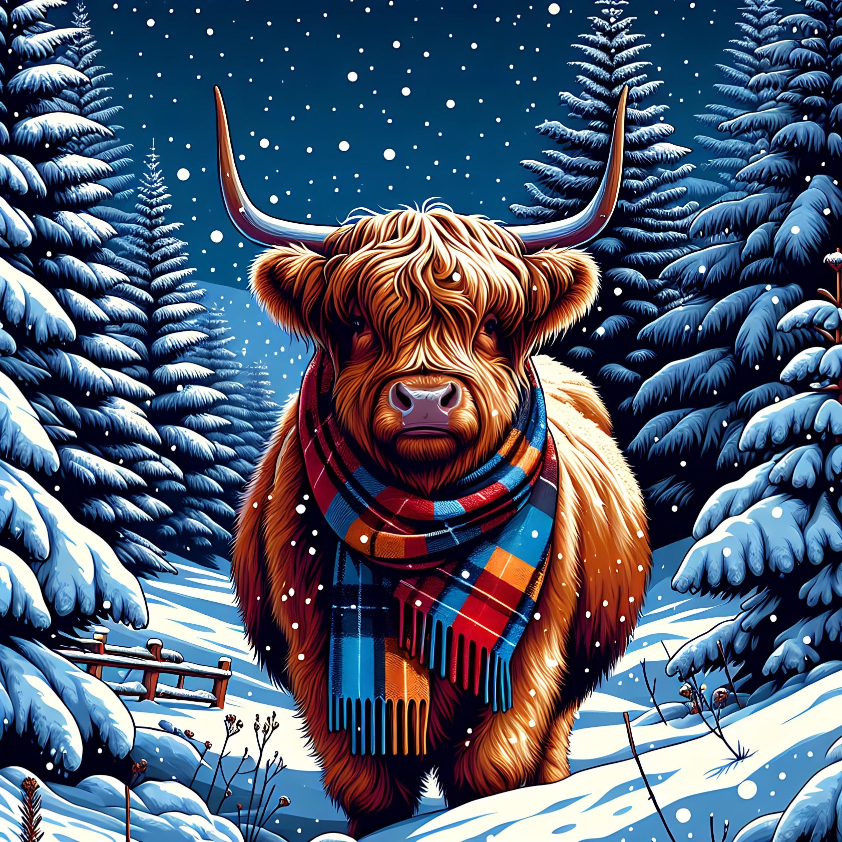 Christmas Highland Cow