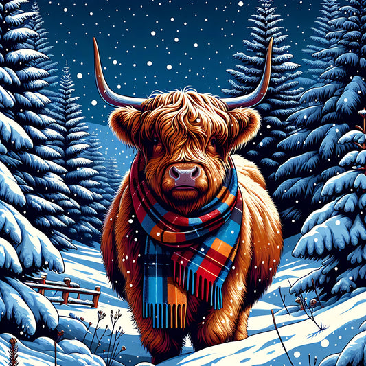 Christmas Highland Cow