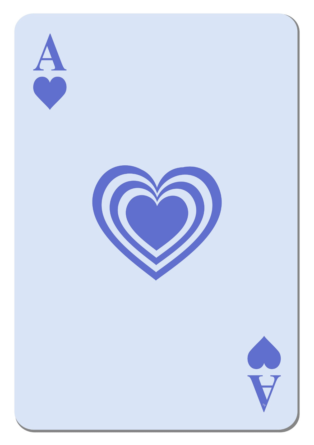 Blue Heart Ace Card