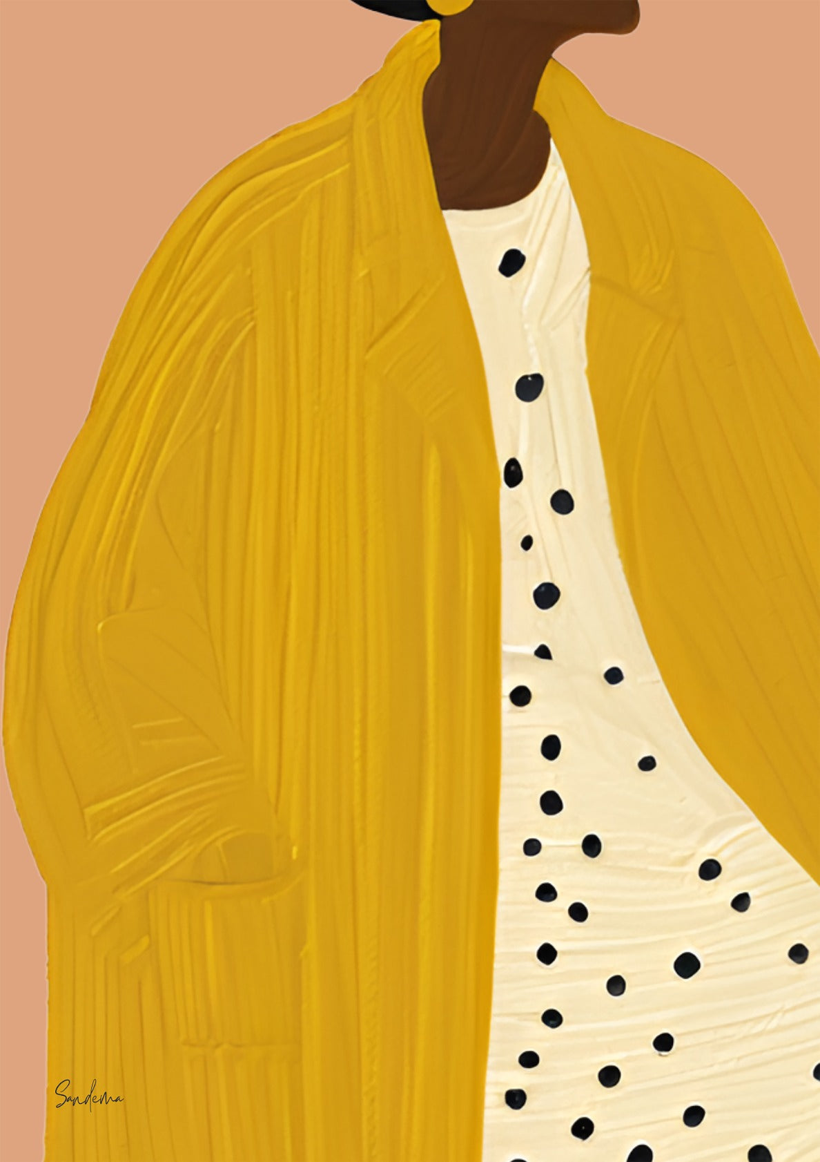 Mustard Jacket Dots Dress