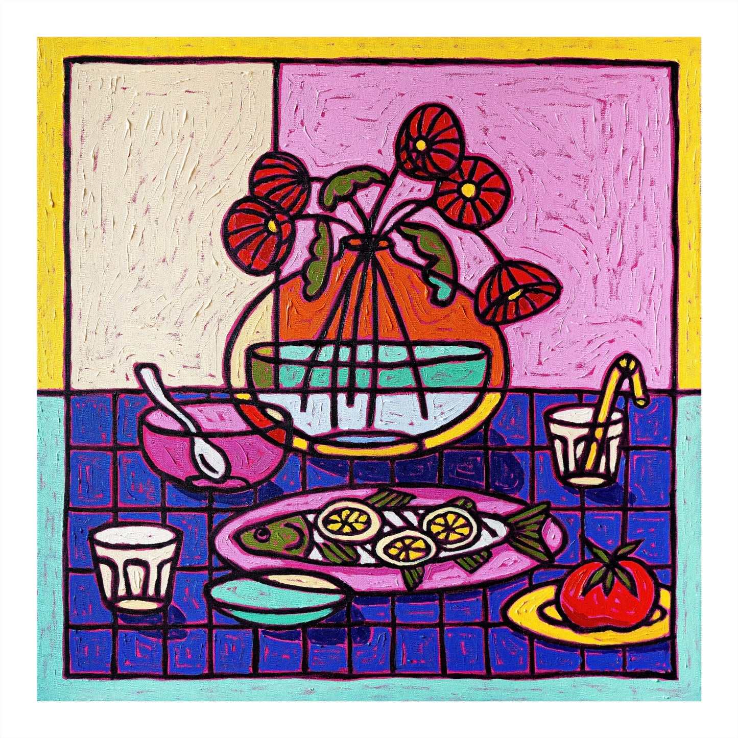 Poppies And Grilled Fish