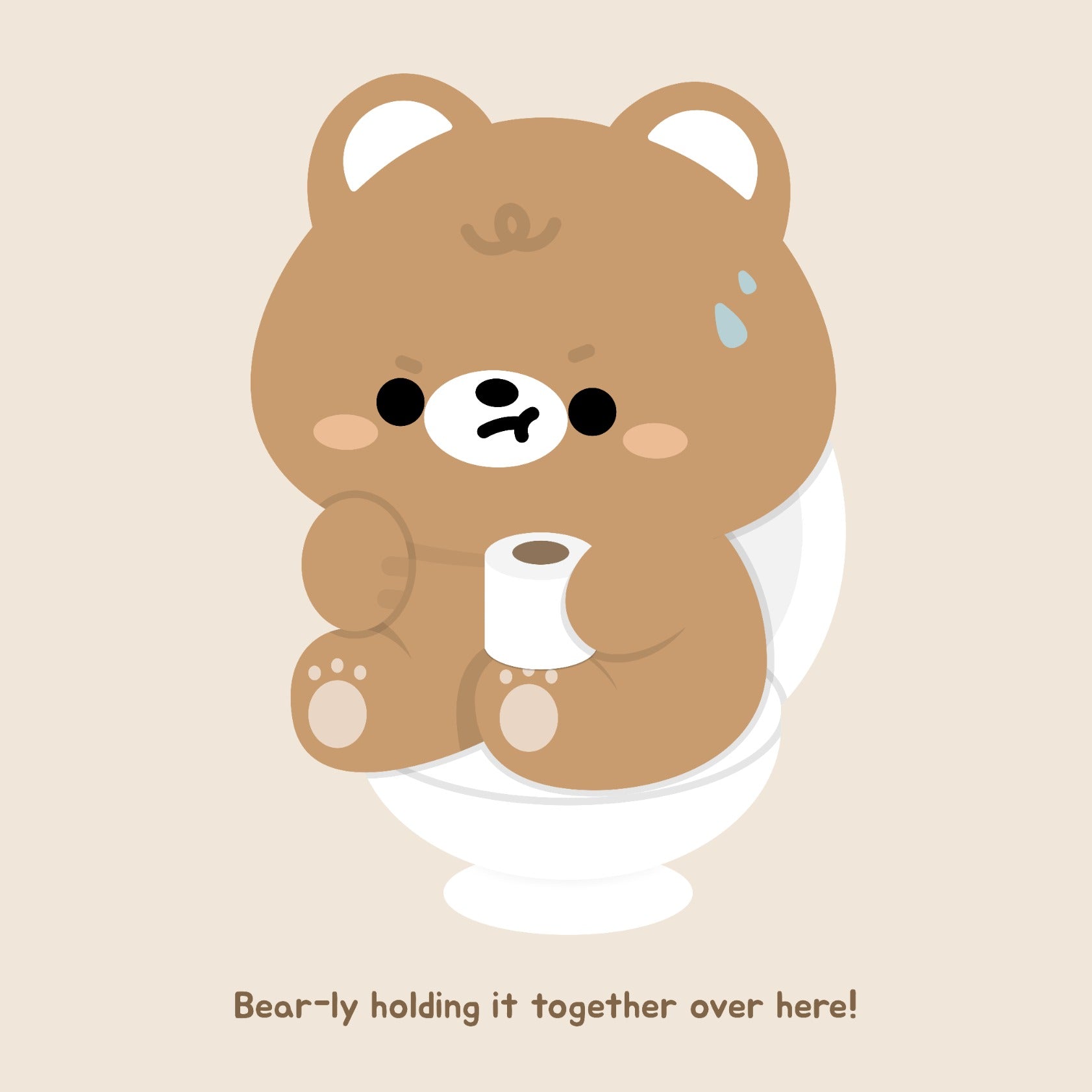 Brown Bear Toilet Struggles