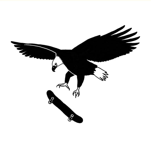 Eagle on a skateboard