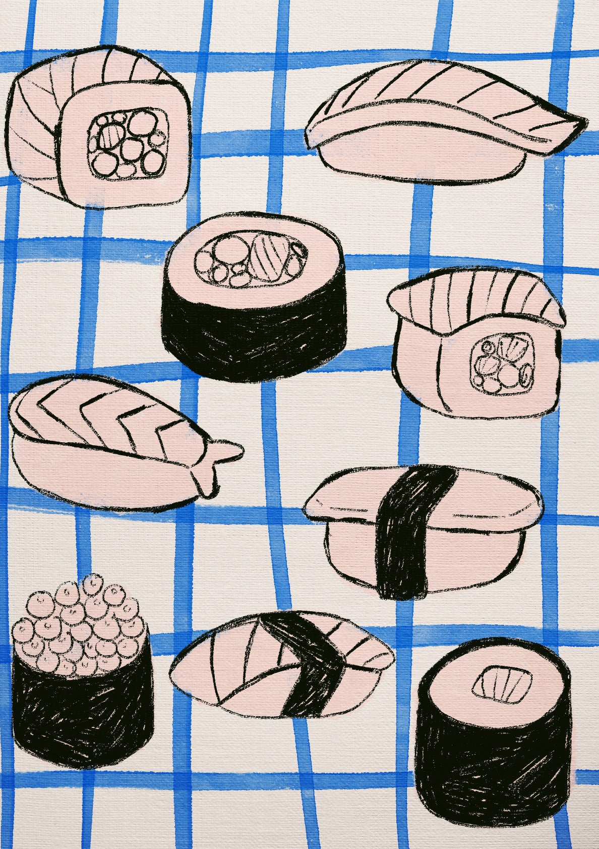 Minimalist Sushi Variants Blue