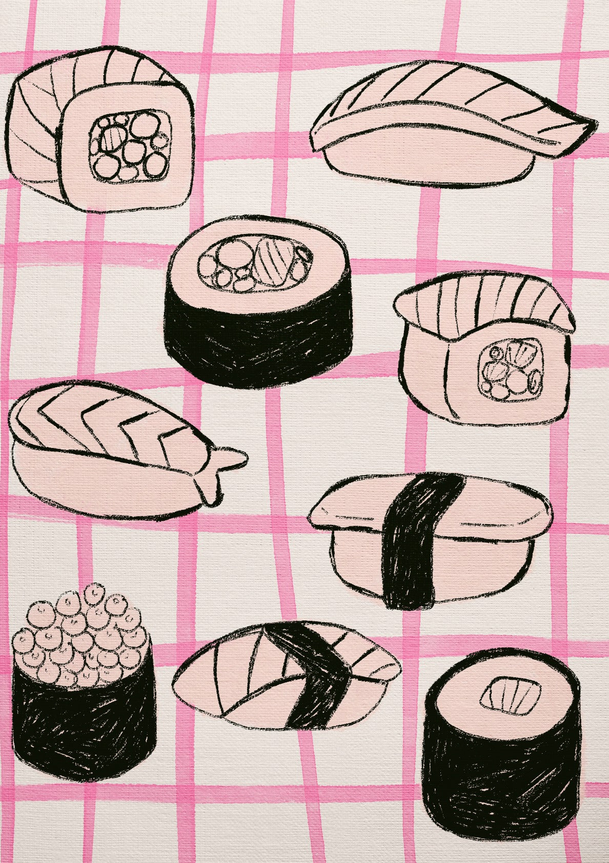 Minimalist Sushi Variants Pink