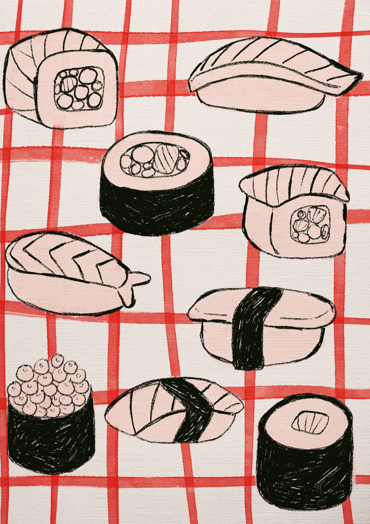 Minimalist Sushi Variants Red