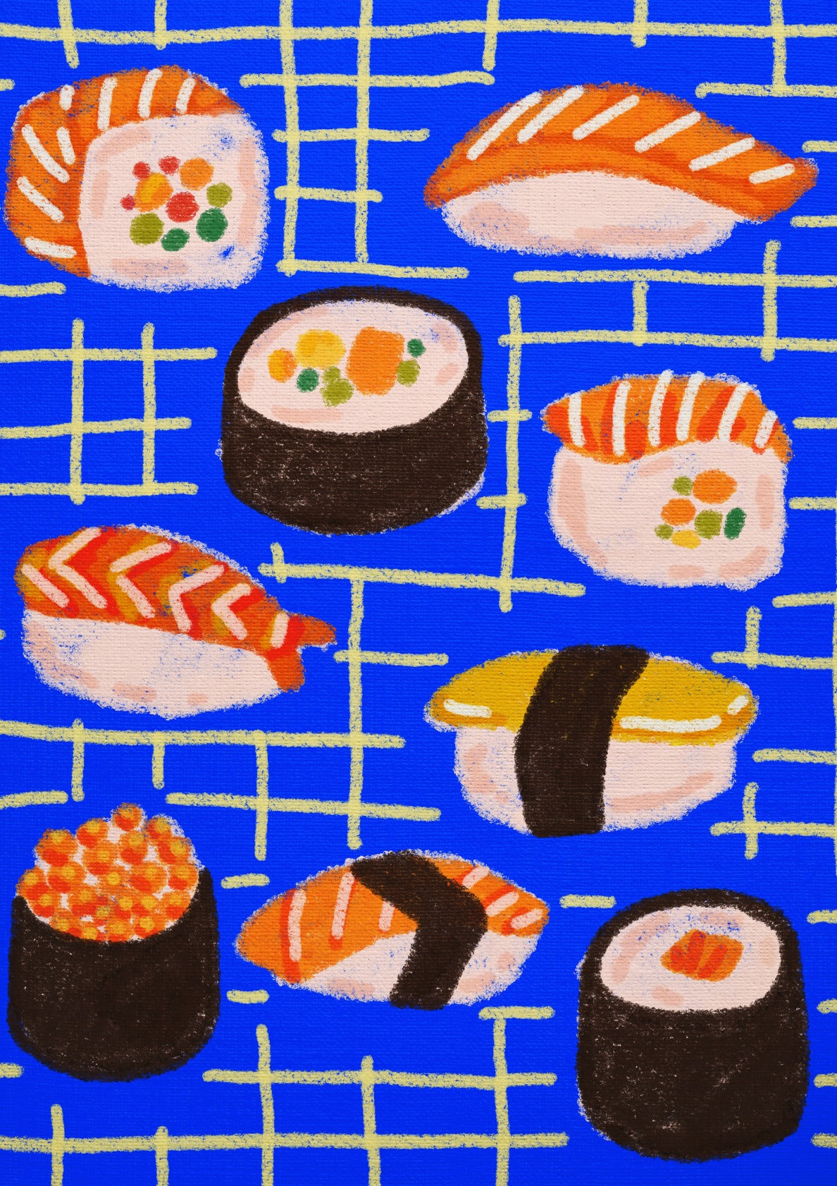 Minimalist Sushi Variants Blue Bold