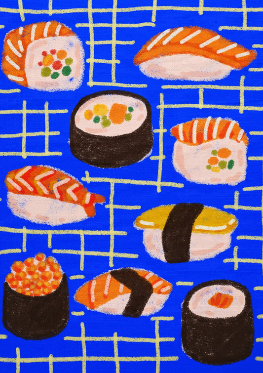 Minimalist Sushi Variants Blue Bold