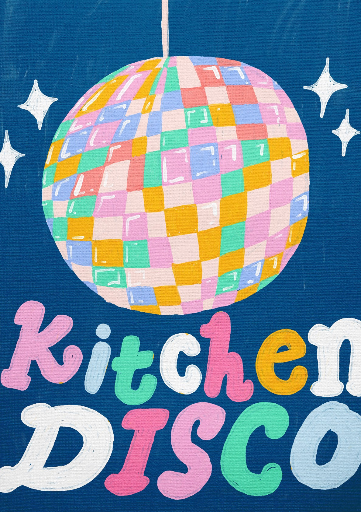 Kitchen Disco Art Blue