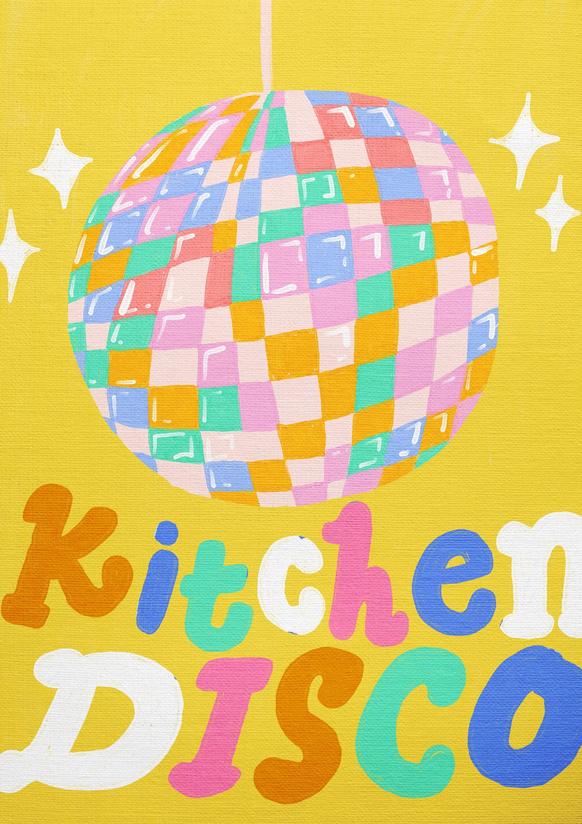 Kitchen Disco Art Yellow