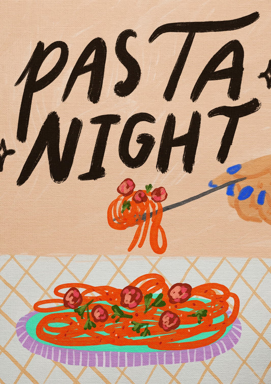 Pasta Night Artwork Beige