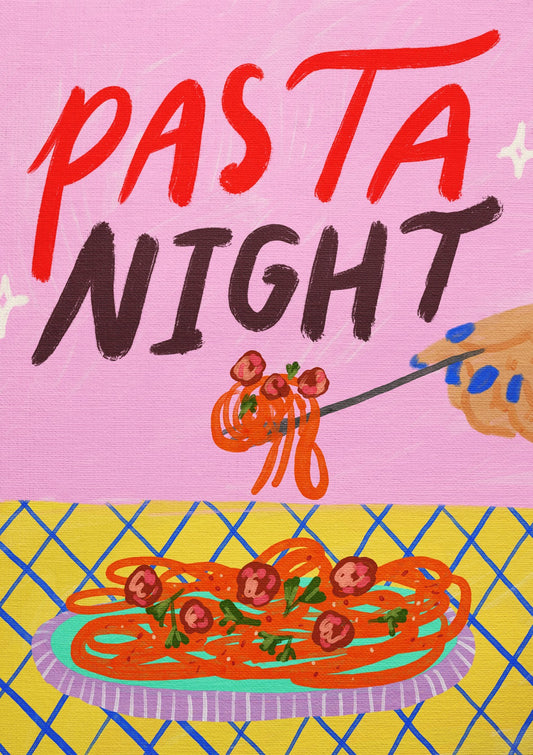 Pasta Night Artwork Pink