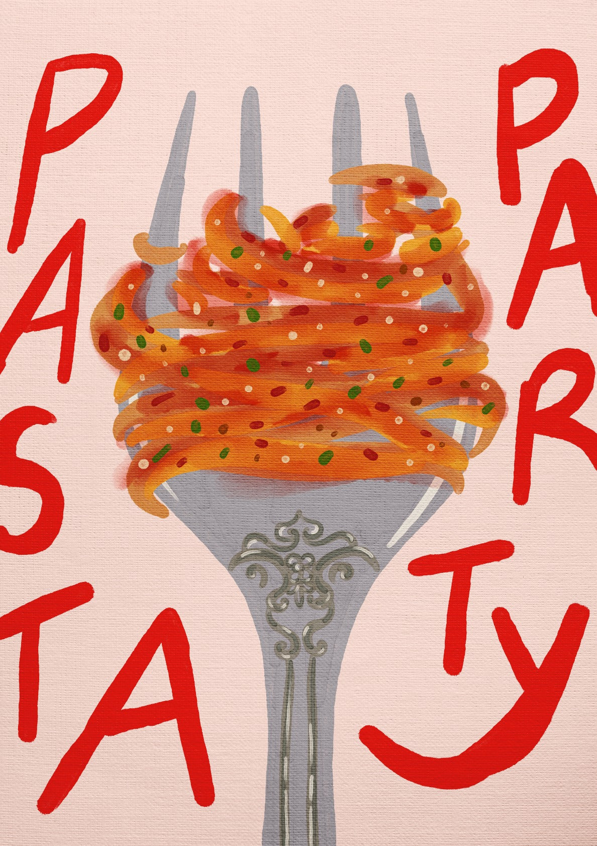Pasta Party Wall Art Red