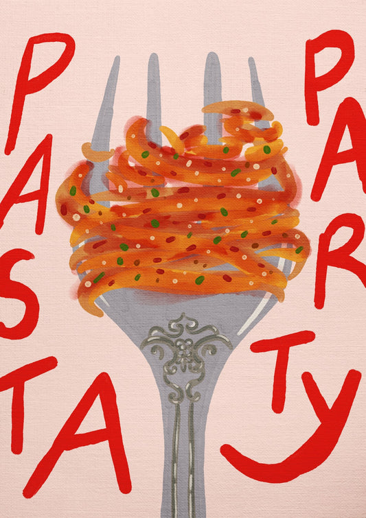 Pasta Party Wall Art Red