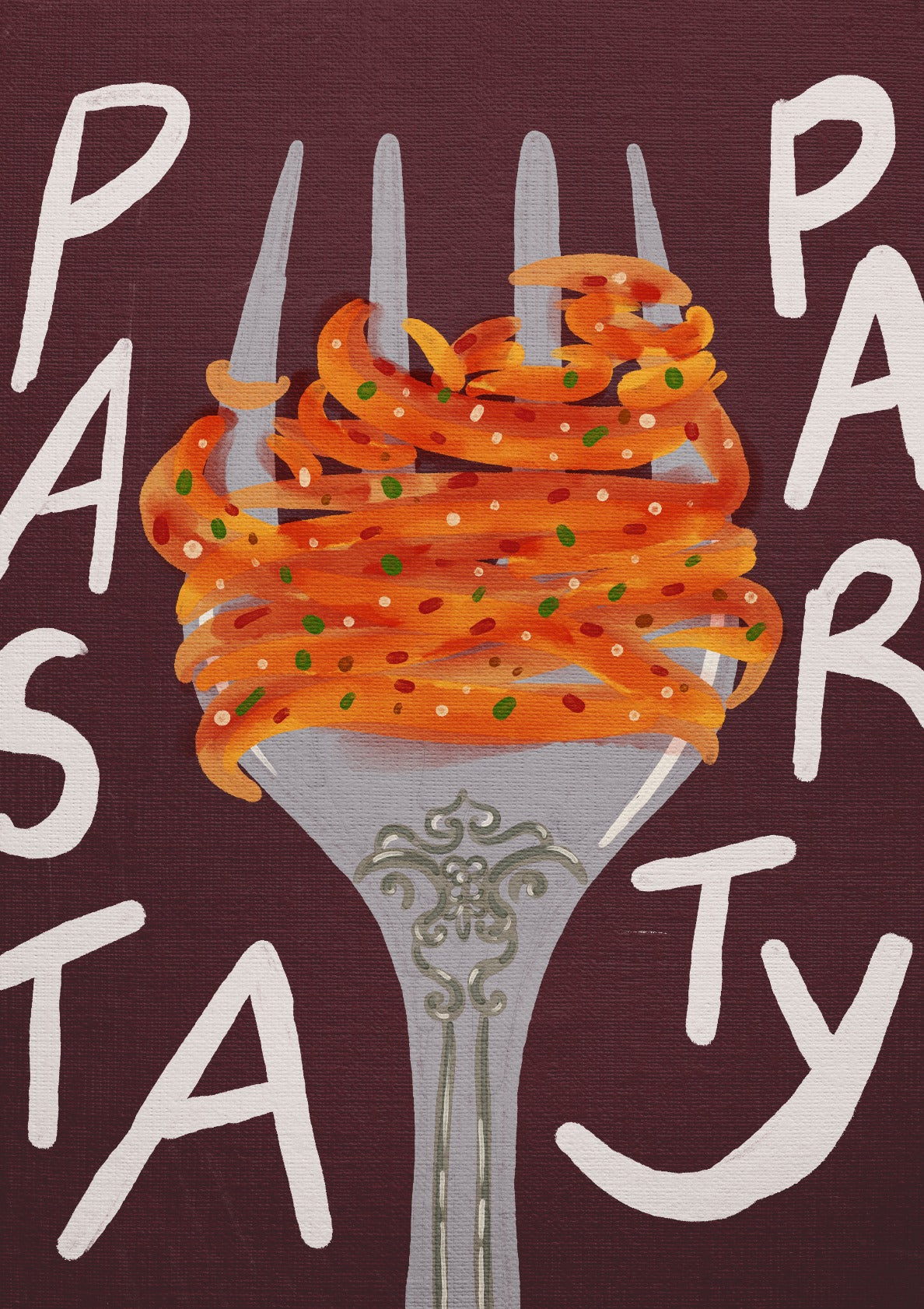 Pasta Party Wall Art Brown