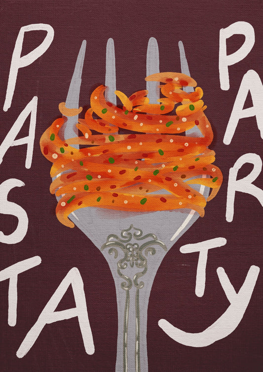 Pasta Party Wall Art Brown