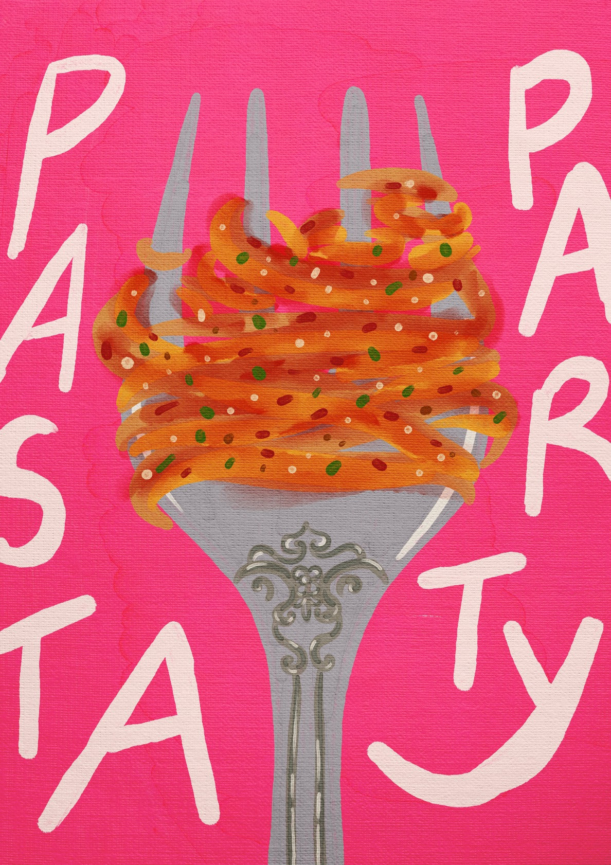 Pasta Party Wall Art Pink