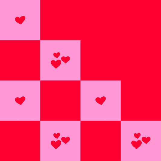 Broken grid with hearts
