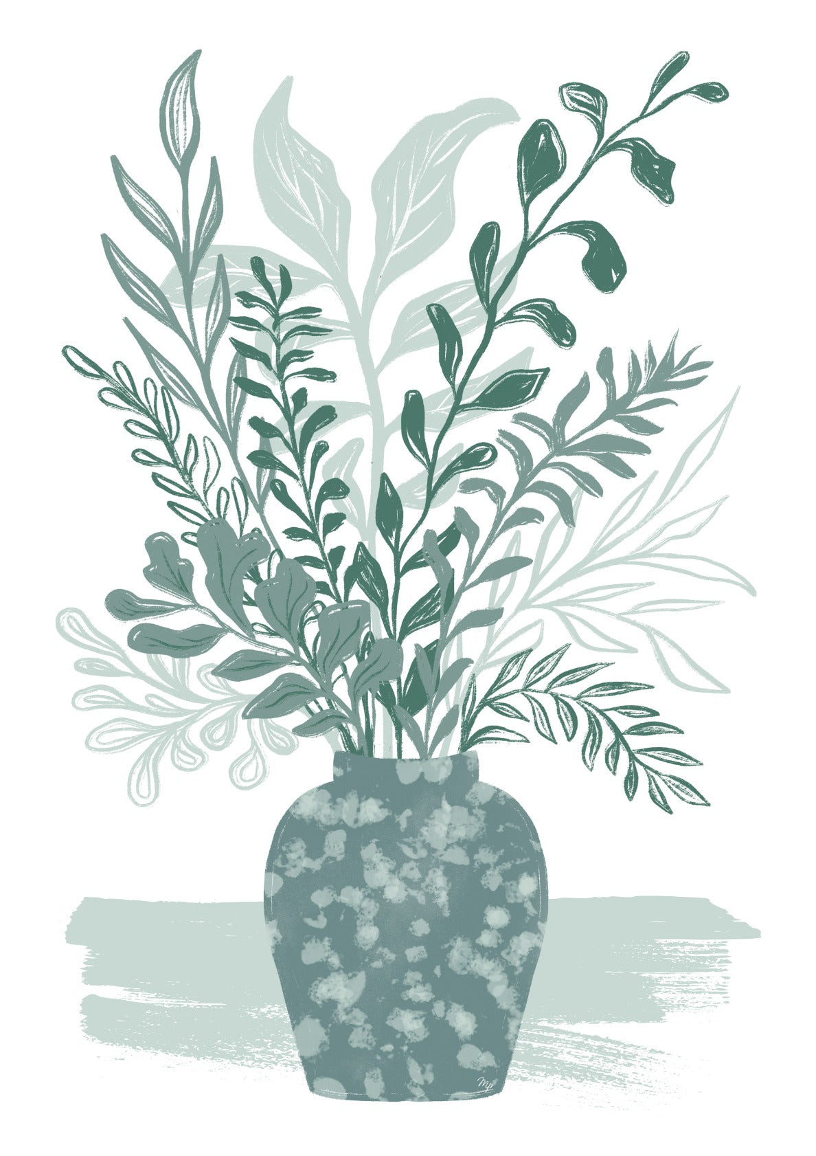 Green kitchen flowers