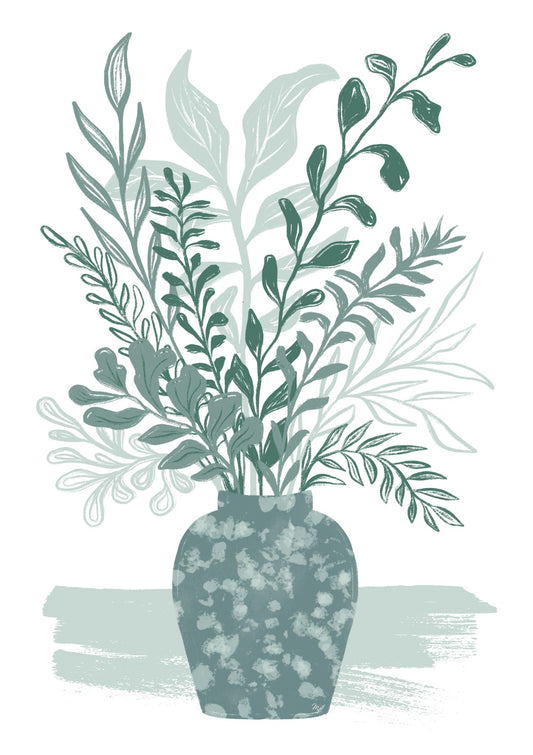 Green kitchen flowers