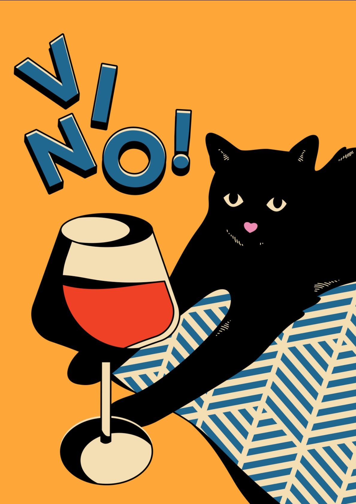 Vino! Black Cat in yellow