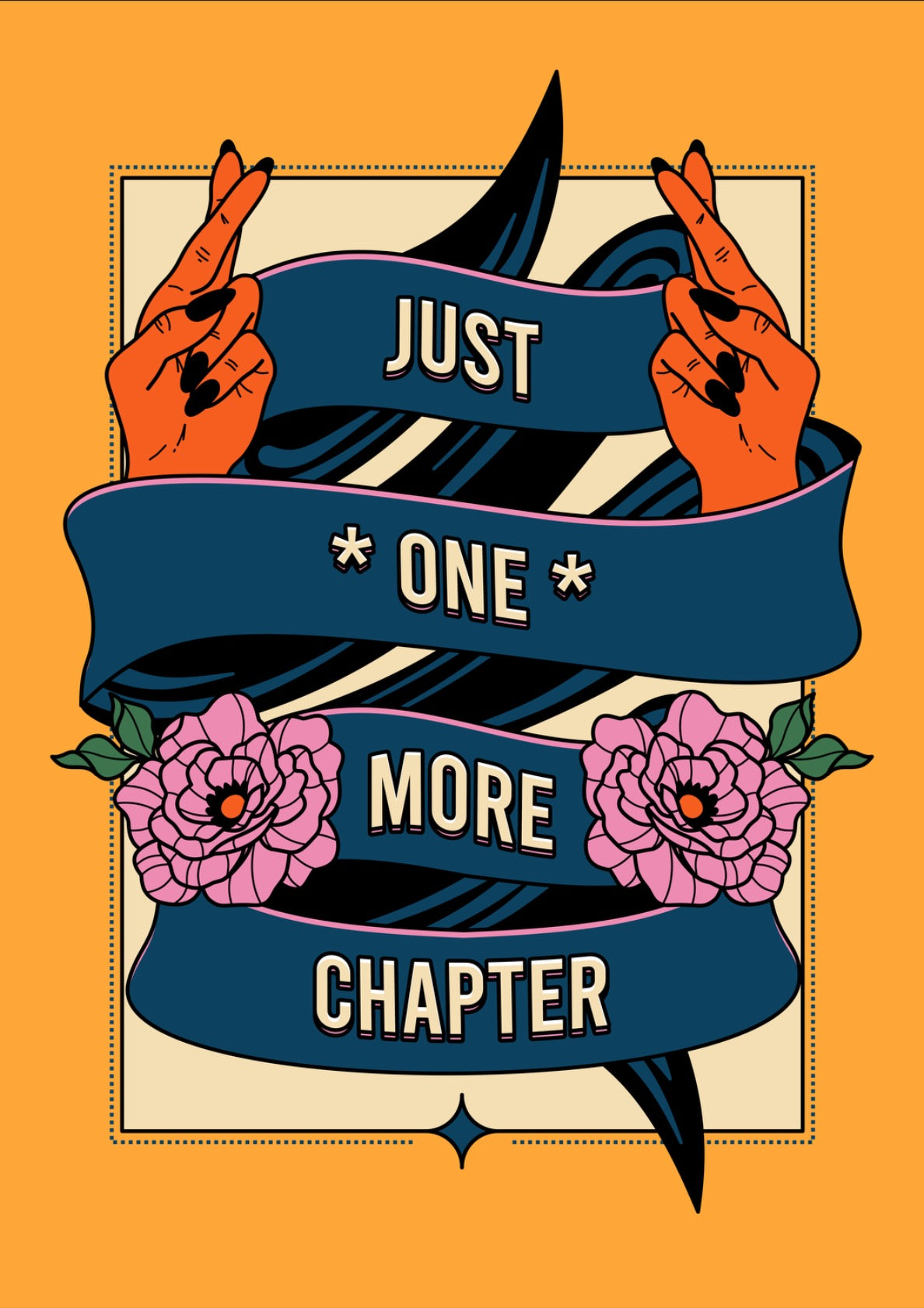One More Chapter Bookish Print in yellow