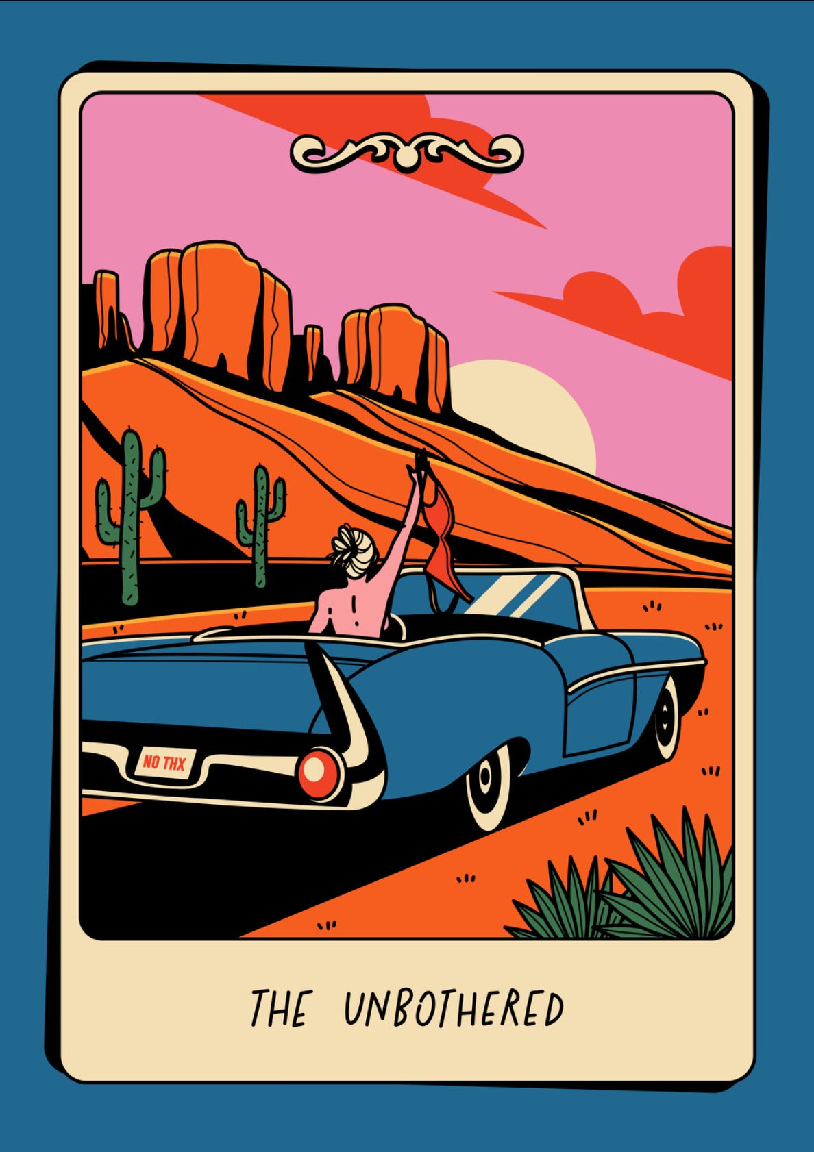 The Unbothered Bookish Print in blue