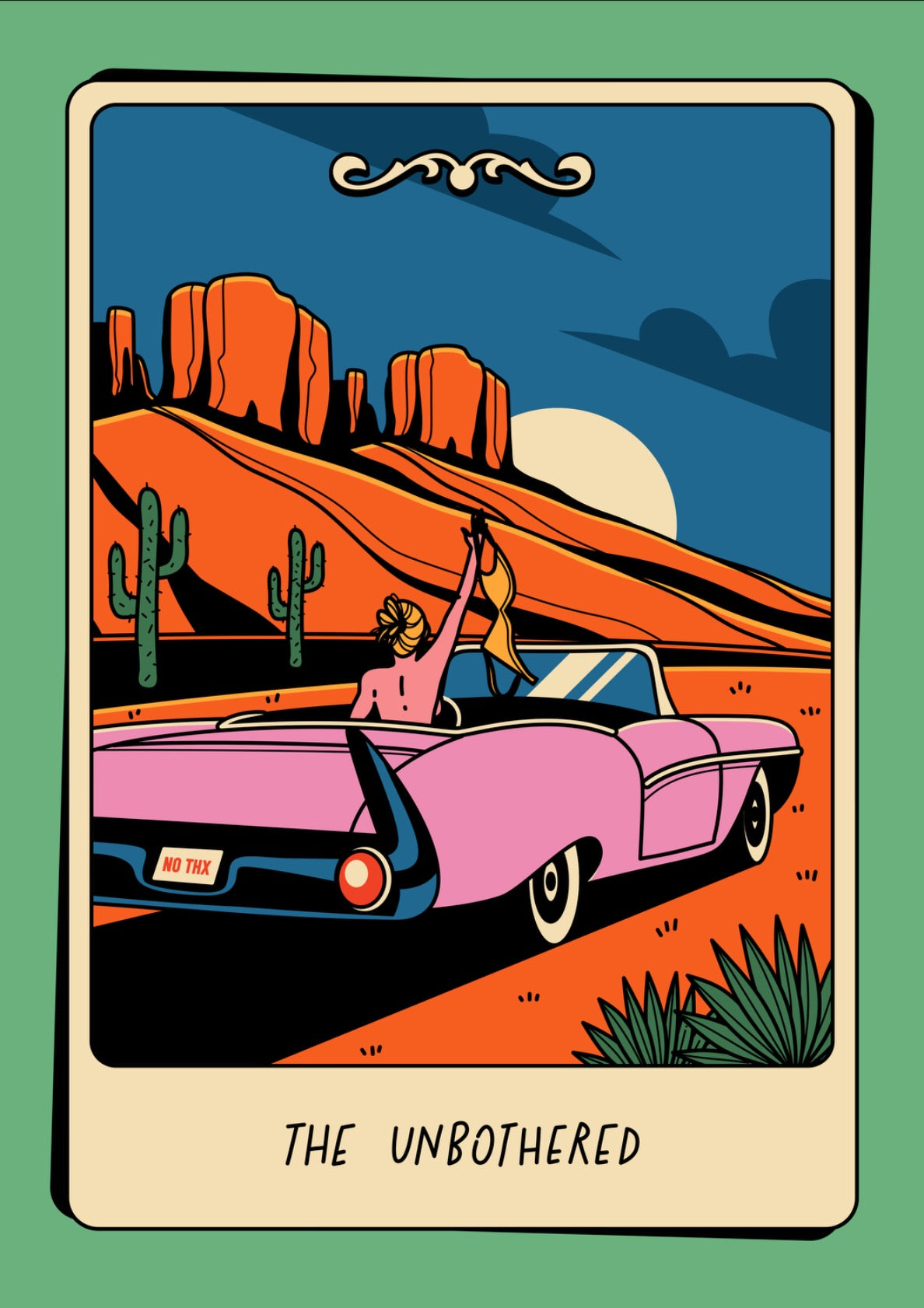 The Unbothered Bookish Print in mint green