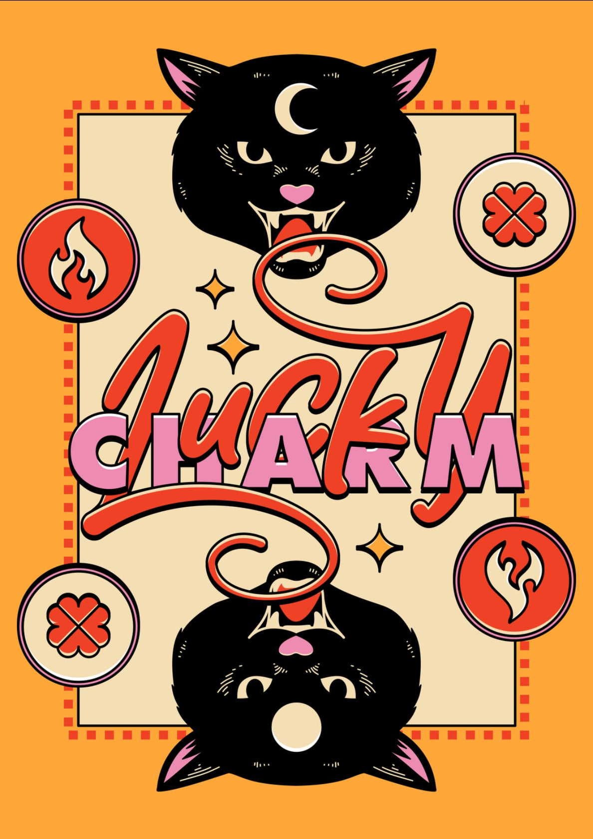 Lucky Charm Bookish Print in yellow