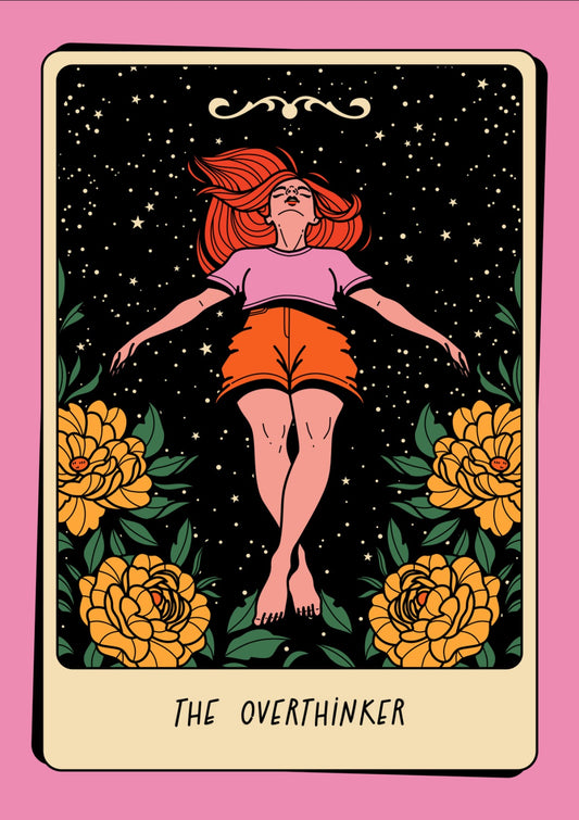 The Overthinker Bookish Print in pink