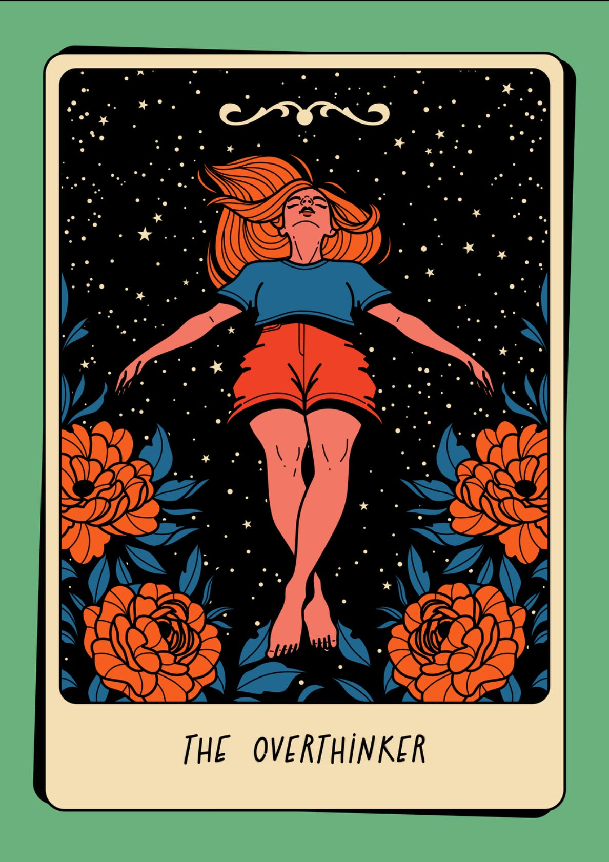 The Overthinker Bookish Print in mint green