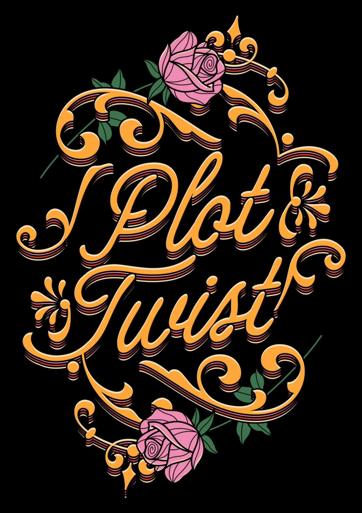 Plot Twist Bookish Print in black
