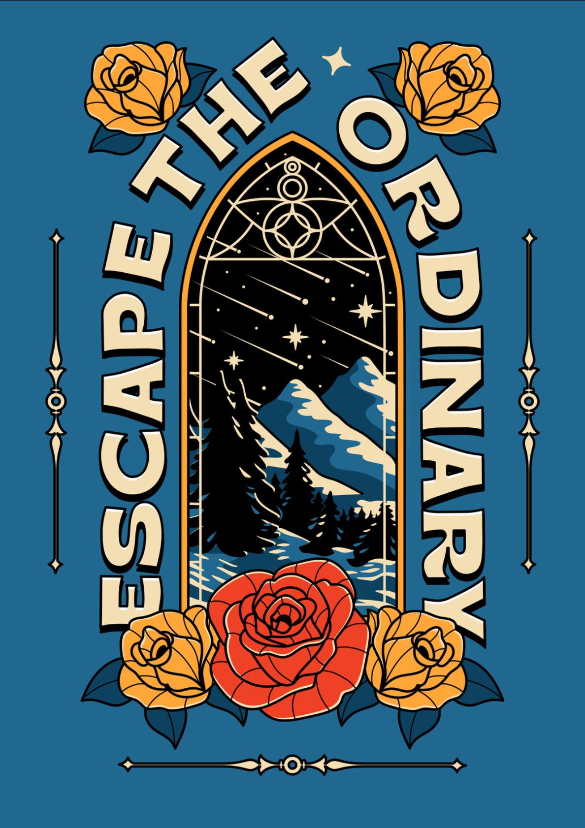 Escape the Ordinary Bookish Print in blue