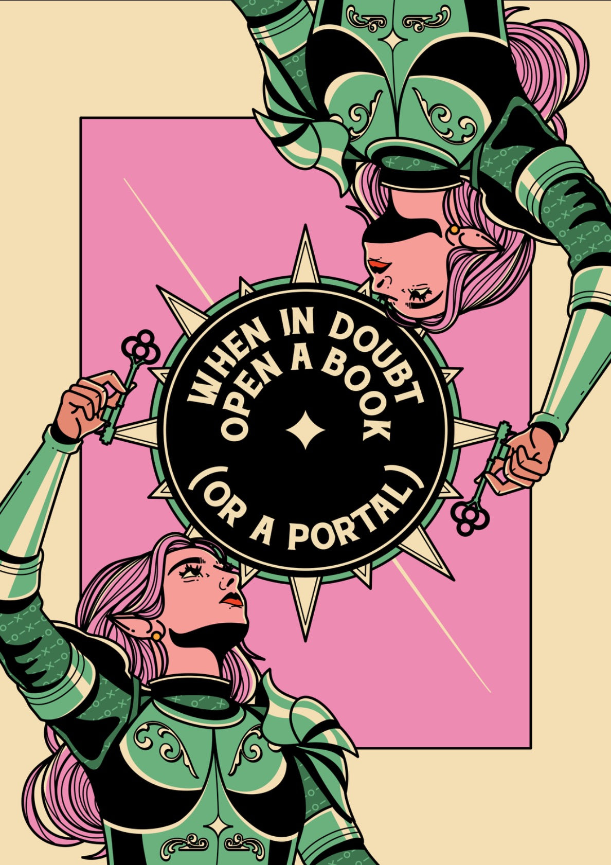 When in Doubt Bookish Print in beige