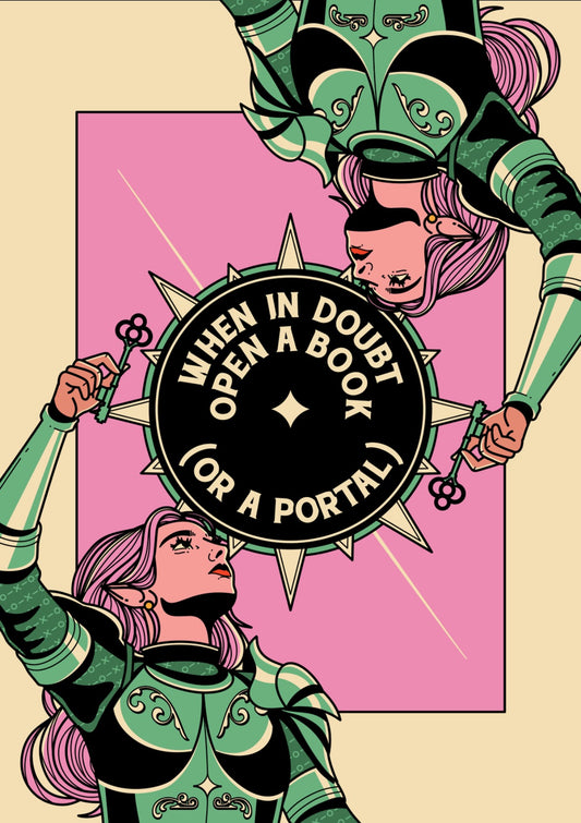 When in Doubt Bookish Print in beige