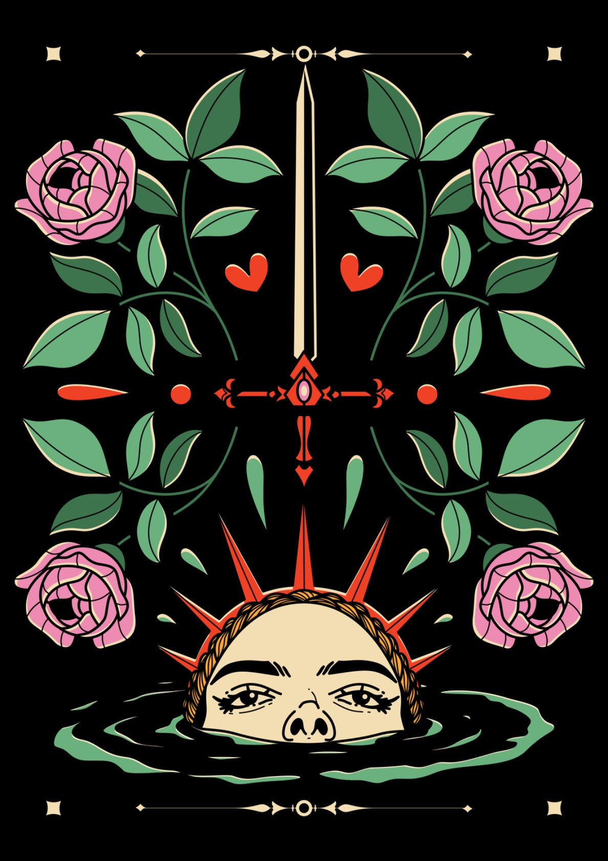 Infinite Bookish Print in black