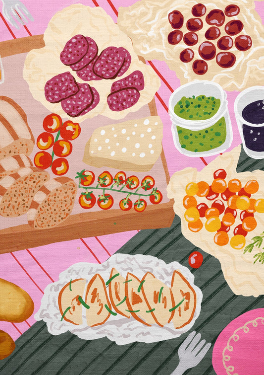 Vibrant Picnic Charcuterie Board Art