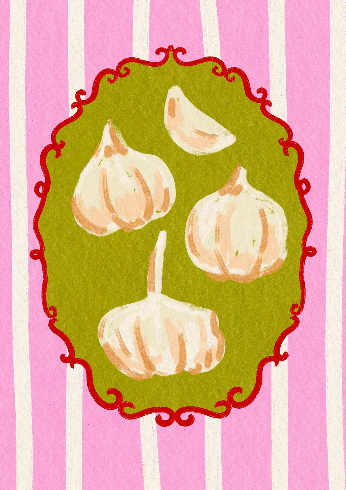 Whimsical Garlic Illustration