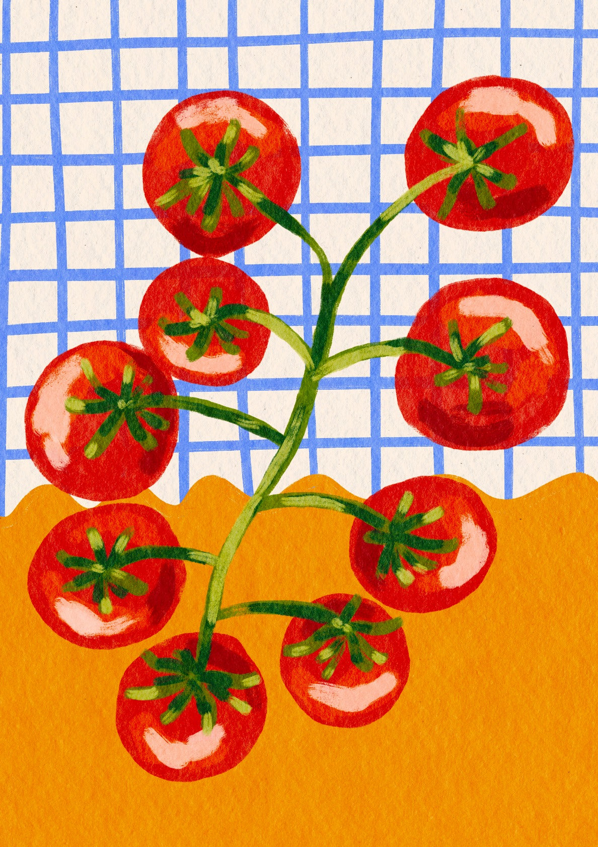 Whimsical Tomato Vine Illustration
