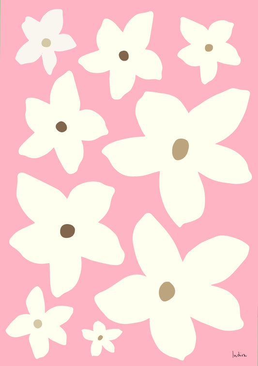 Madagascar Jasmine on light pink