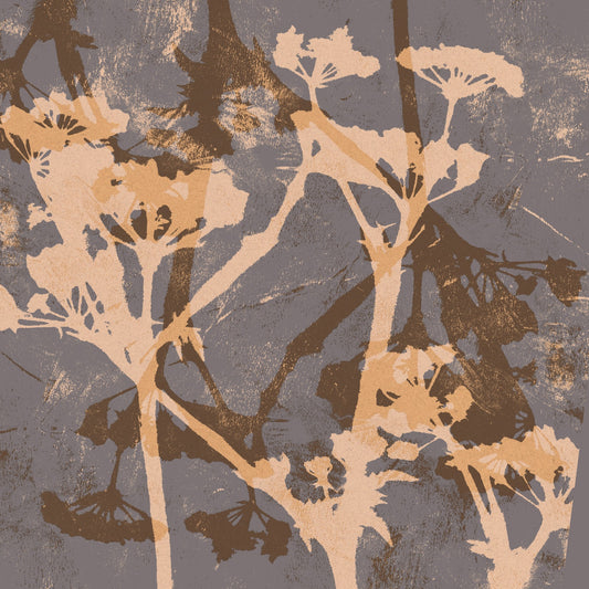 Summer shadows. Flowers in beige, brown, taupe.