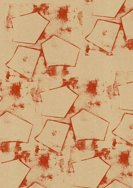 Stars in terracotta and white.