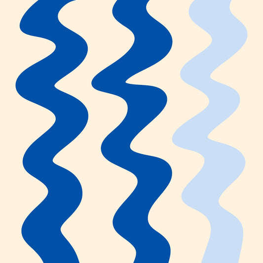 Abstract squiggly lines blue