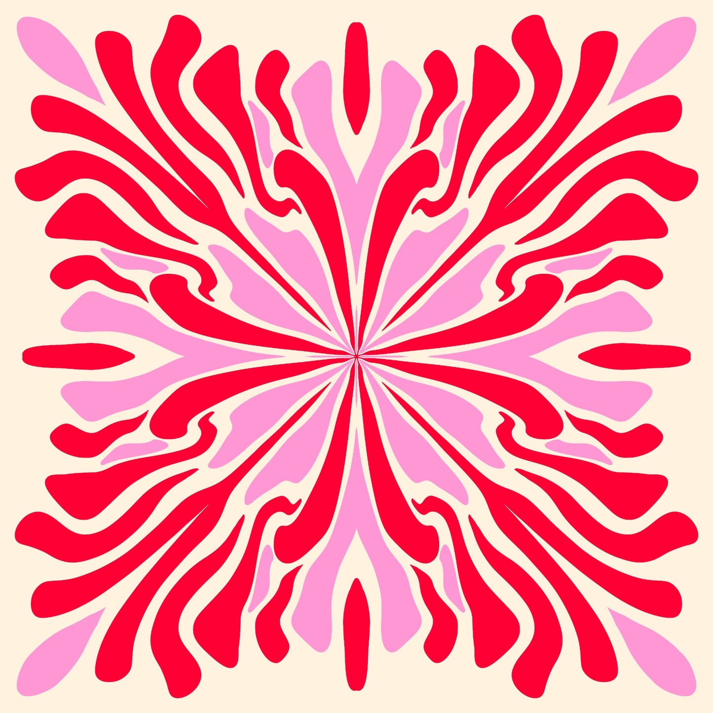 Abstract liquid petals - pink and red