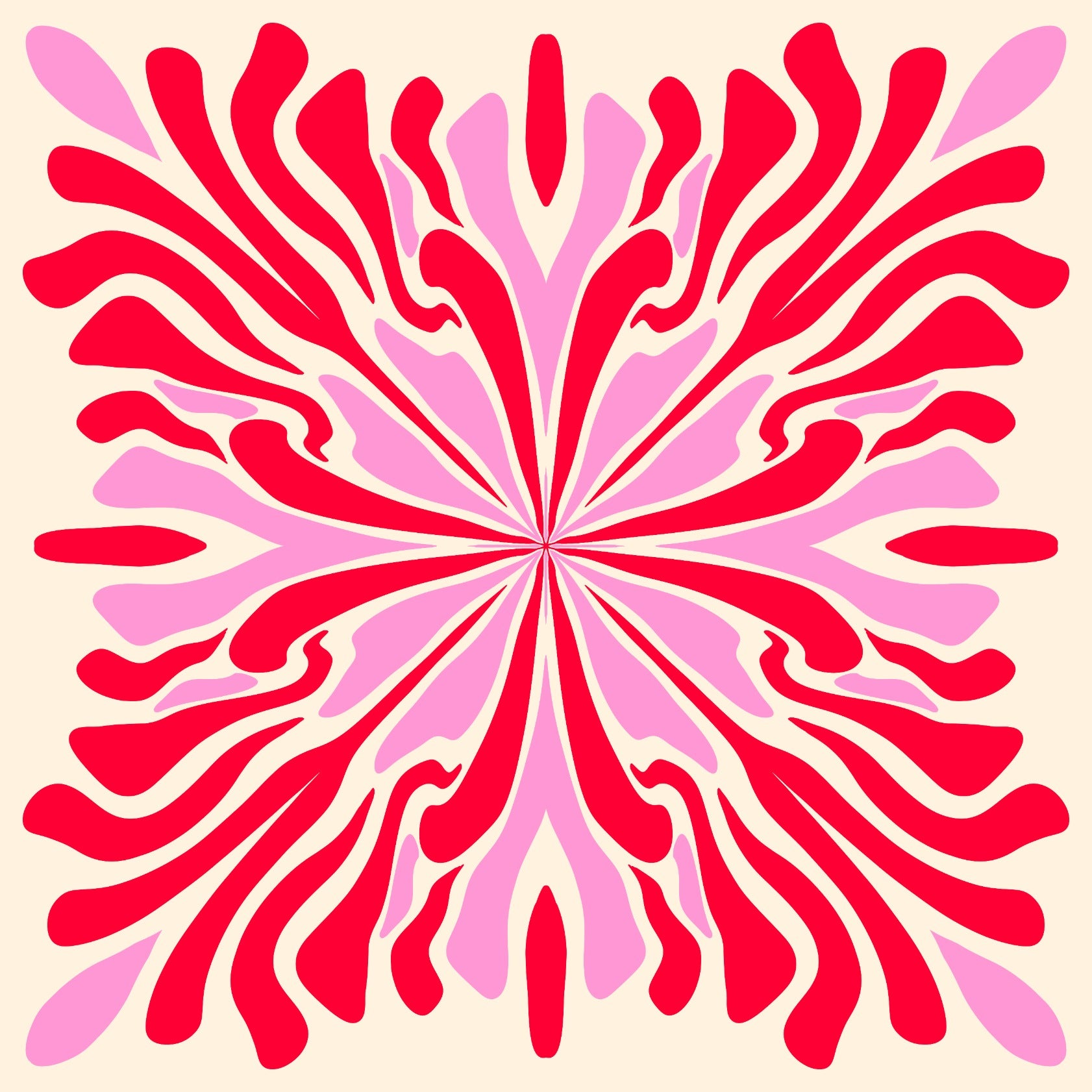 Abstract liquid petals - pink and red