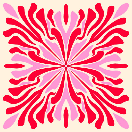 Abstract liquid petals - pink and red